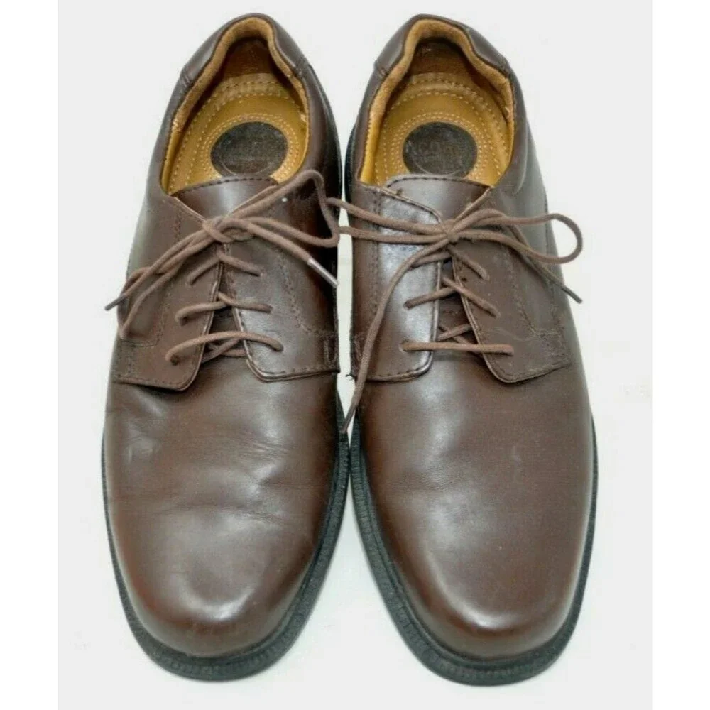 Croft & Barrow Mens Size 9.5 M Brown Leather Lace Up Dress Shoes